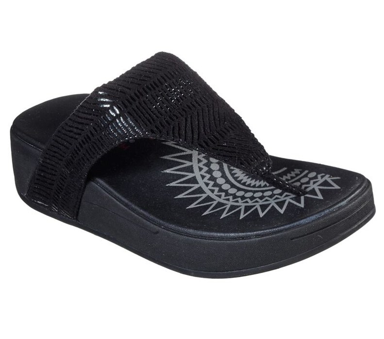 Skechers Dam Svarta Flip Flop - Relaxed Fit: Retrogrades - Jupiter - Sverige (OLQPU-0128)